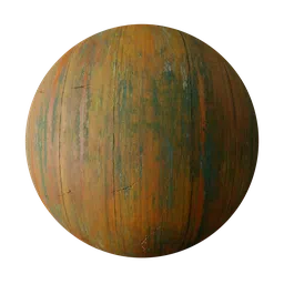 Highly detailed PBR Painted Planks texture for realistic 3D Blender wood material rendering.