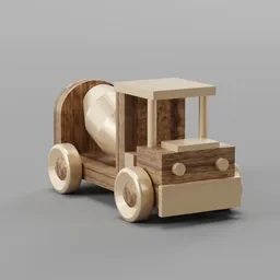 Wood Cement Truck Toy