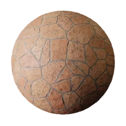 Stone red pavement