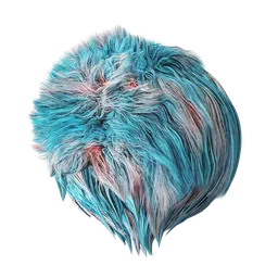 Shaggy Turquoise Pink Fur
