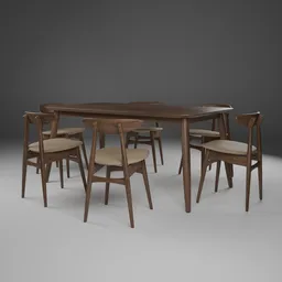 Gallman 6 - Person Four Leg Dining Set