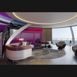 Modern Purple Living ROom