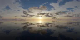 Cloudy Hazy Sunset Realistic Sky