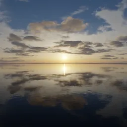 Cloudy Hazy Sunset Realistic Sky