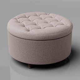 Upholstered round ottoman tufted stool