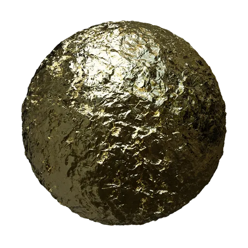 High-quality PBR Foil 2 material with realistic metallic sheen and seamless wrinkles for Blender 3D creations.