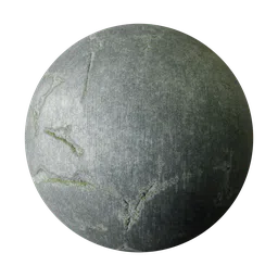 High-resolution PBR texture for realistic concrete surface with cracks and weathering, suitable for Blender 3D rendering.