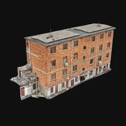 Scan Old brick building red small