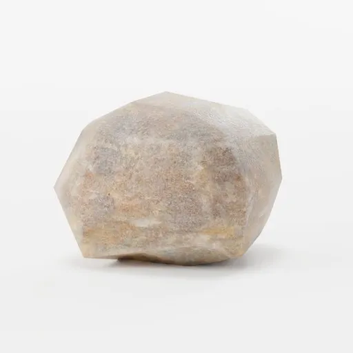 Realistic Blender 3D low-poly rock model with PBR textures, suitable for landscape rendering and game assets.