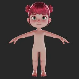 Cartoon Girl Base Mesh