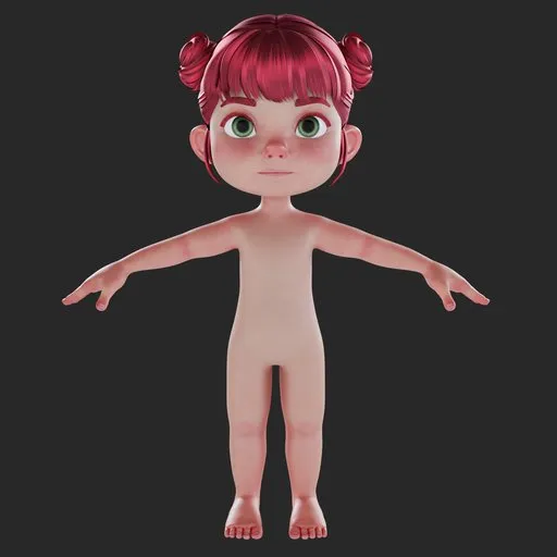 Cartoon Girl Base Mesh