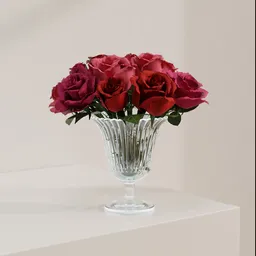 Glass Vase Rose Arrangement