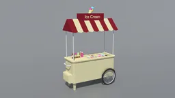 Low Poly Ice Cream Cart