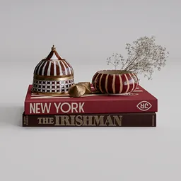 Decorative Books and Flower Set