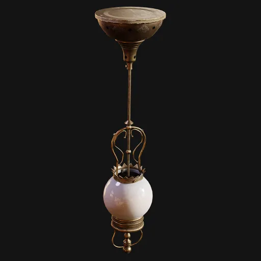 Late 1800s Globe Shade Ceiling Light