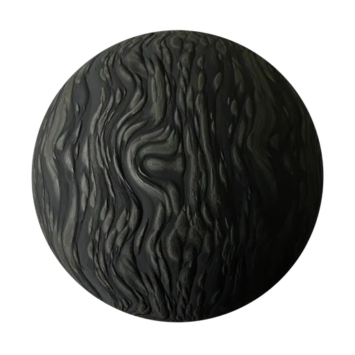 High-resolution dark tree bark PBR texture for realistic 3D rendering in Blender and other software.