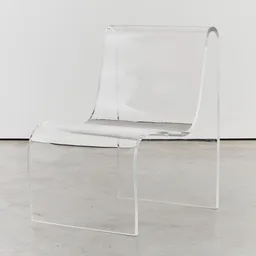 Curved Italian Lucite Chair