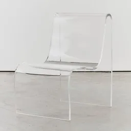 Curved Italian Lucite Chair