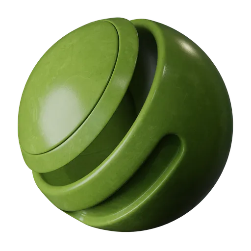 Green painted metal