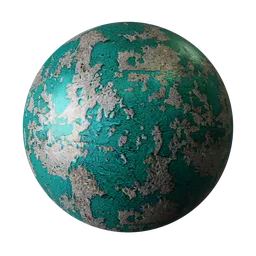 Blue paint worn concrete wall