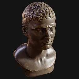 Faux-Bronze Roman Reproduction Bust