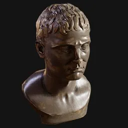 Faux-Bronze Roman Reproduction Bust