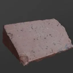 Highly detailed 3D model of a realistic brick fragment with textures, suitable for Blender exterior scenes.