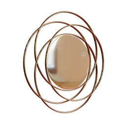 Elegant bronze circular frame design with a reflective surface, Blender 3D model suitable for interior visualization.