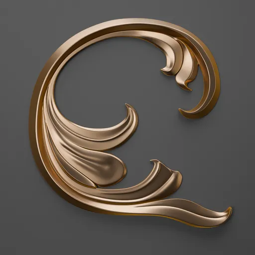 Elegant 3D classical ornament design for enhancing modeling projects and scenes, compatible with Blender 3D.
