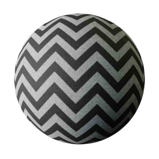 High-resolution PBR white zigzag fabric texture for 3D modeling in Blender and similar applications.