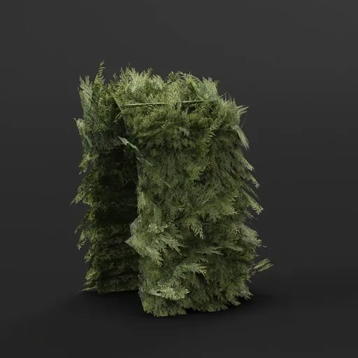 Detailed 3D model of a lush green Cypress Hedge corner end, ideal for Blender 3D environments.