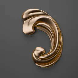 Detailed golden 3D ornament model for classic design enhancement in Blender.