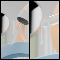 Serup dripping from dropper shot