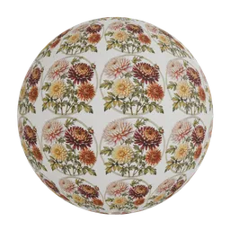 Botanical floral wallpaper