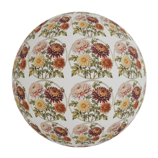 Botanical floral wallpaper