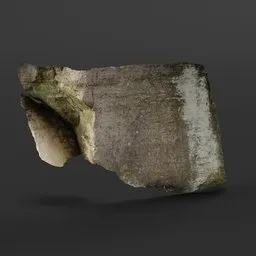 Detailed photorealistic 3D model of a textured grey rock formation, perfect for digital landscapes and Blender projects.