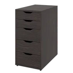 "Alex Drawer Unit – a stylish wooden filing cabinet with four drawers for versatile office storage. This high-quality 3D model, designed in an IKEA style, features a clean and minimalist look. Perfect for adding a touch of elegance to your office space, it can be easily integrated with any style of interiors."