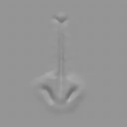 ER_Muscle brush 81 imprint of a male spine for 3D sculpting in Blender, ideal for creating back muscle details.