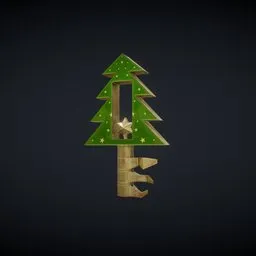 "Get into the festive spirit with this beautifully rendered Christmas Key 3D model for Blender 3D. Perfect for adding a touch of holiday cheer to your designs, this model features a detailed Christmas tree with a star on top and a pair of keys. Highly rated and available in multiple file formats, including c4d."