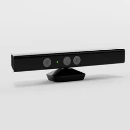 Realistic Kinect 3D model for Blender with detailed interior and articulating camera.
