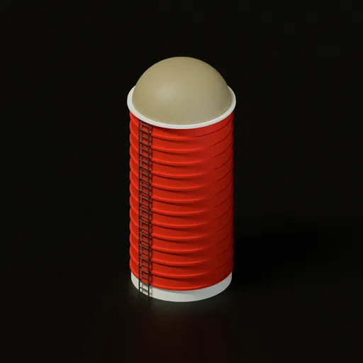 Farm silo low poly