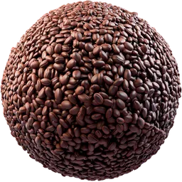 High-quality PBR texture of roasted coffee beans for 3D rendering in Blender, seamless for food-material visualizations.
