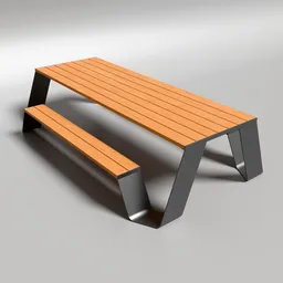 Outdoor wooden dining table