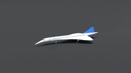 Low poly 3D Blender model of Concorde jet with quad mesh ideal for CG visuals and rendering.