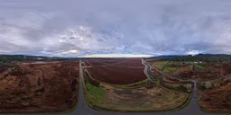 Farm Fields Cloudy Sky