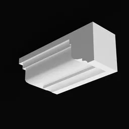 Detailed 3D crown molding asset for architectural visualization in Blender, precision-sized for design integration.