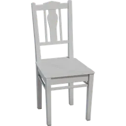 Realistic Blender 3D model of a painted wooden chair with detailed textures and shadows, suitable for interior design visualizations.