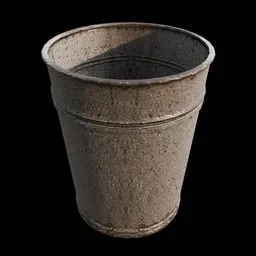 Realistic Metal Trash Bin