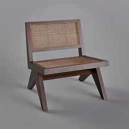 Rattan and teak chair