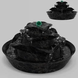 Detailed classic indoor fountain 3D model designed for Blender with decimated water for optimized performance.